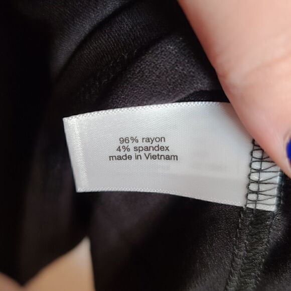 38/40 Lane Bryant Black Mock Neck Crystal Button Shoulder Classic Blouse Sparkle - Picture 6 of 8